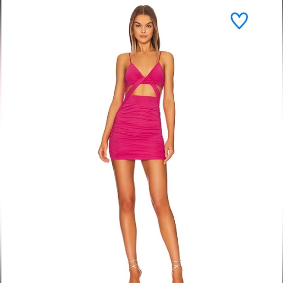 Superdown Giana Twist Front Mini Cutout Dress in Pink Size XS - Picture 2 of 6